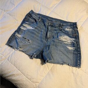 American Eagle Outfitters Light Blue Ripped Jean Shorts